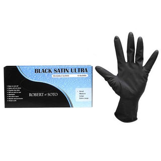 Desoto Black Satin Gloves Small 10pk