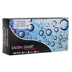 Salon Smart Nitrile Gloves Black Small