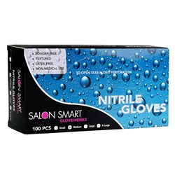 Salon Smart Nitrile Gloves Black Medium