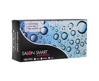 Salon Smart Nitrile Gloves Black Large