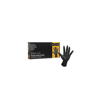 Desoto Black Satin Gloves Large 10pk