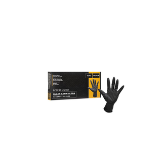 Desoto Black Satin Gloves Medium 10pk