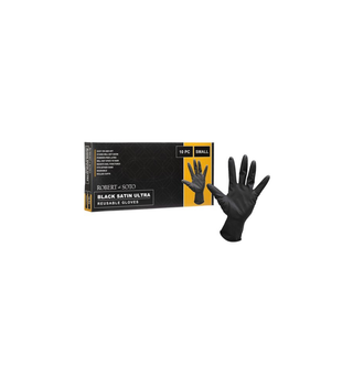 Desoto Black Satin Gloves Small 10pk