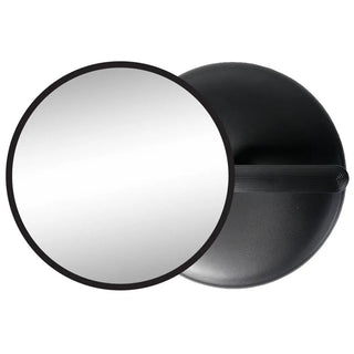 Hi Lift Hand Held Round Mirror Black